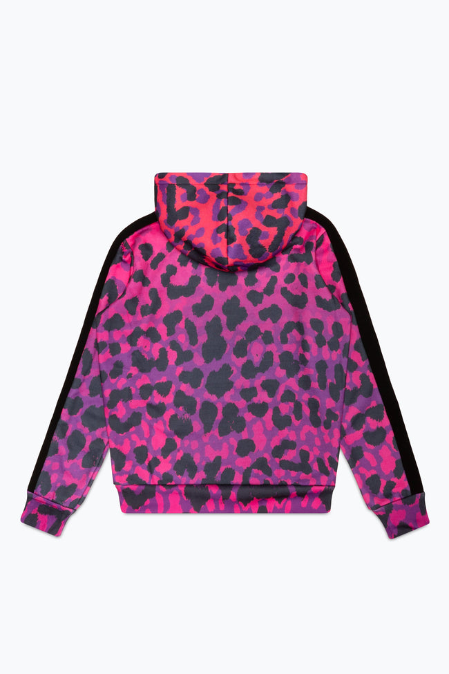 HYPE GIRLS BLACK PINK LOVE LEOPARD PANEL SCRIPT TRACKSUIT