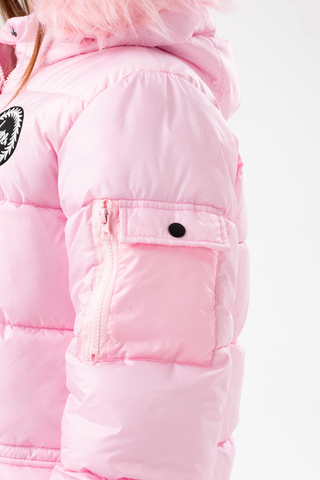 HYPE GIRLS TICKLED PINK PADDED EXPLORER CREST JACKET