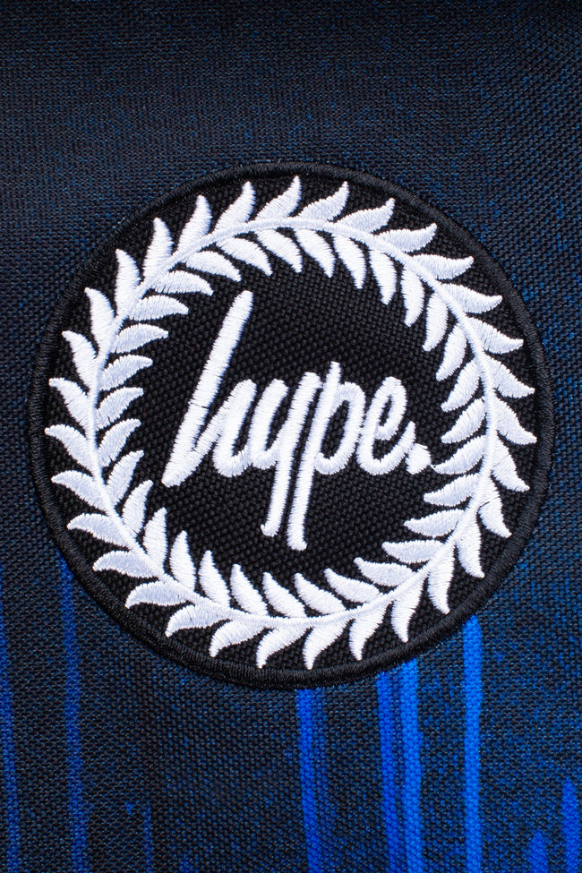 HYPE UNISEX BLACK BLUE DRIPS CREST BACKPACK