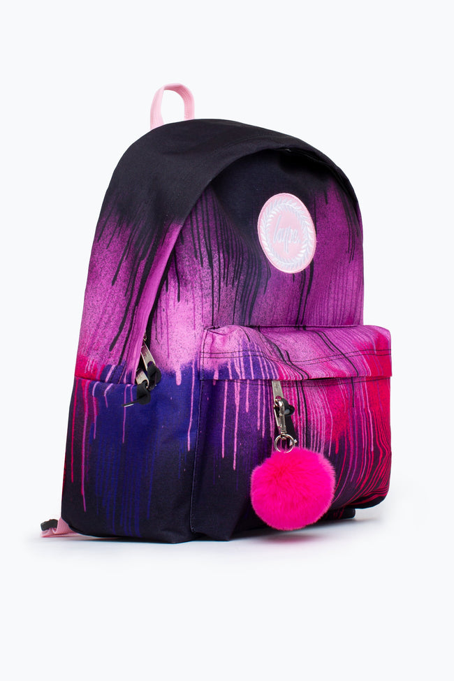 HYPE UNISEX DARK PINK DRIPS CREST BACKPACK