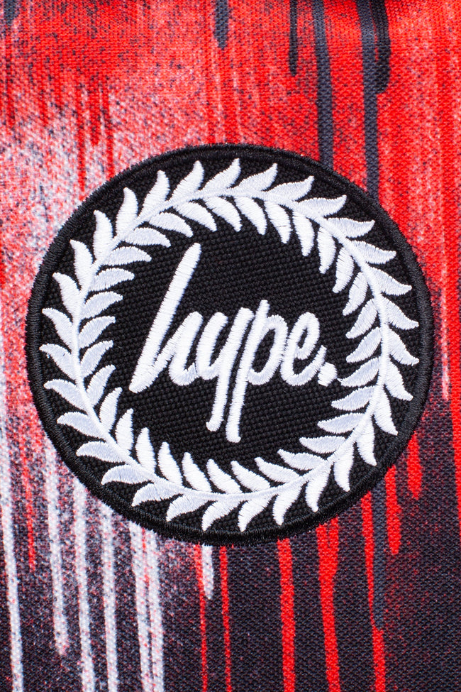 HYPE UNISEX RED BLACK DRIPS CREST BACKPACK