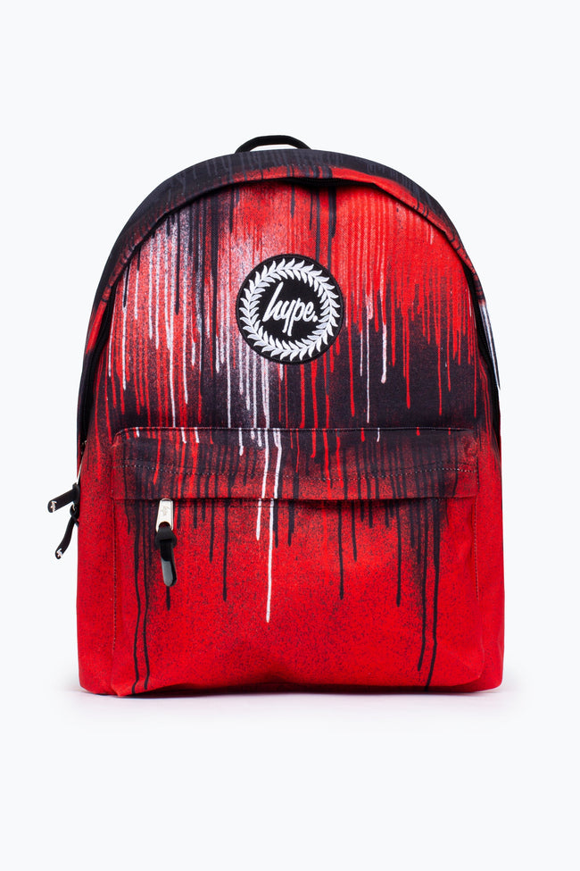 HYPE UNISEX RED BLACK DRIPS CREST BACKPACK