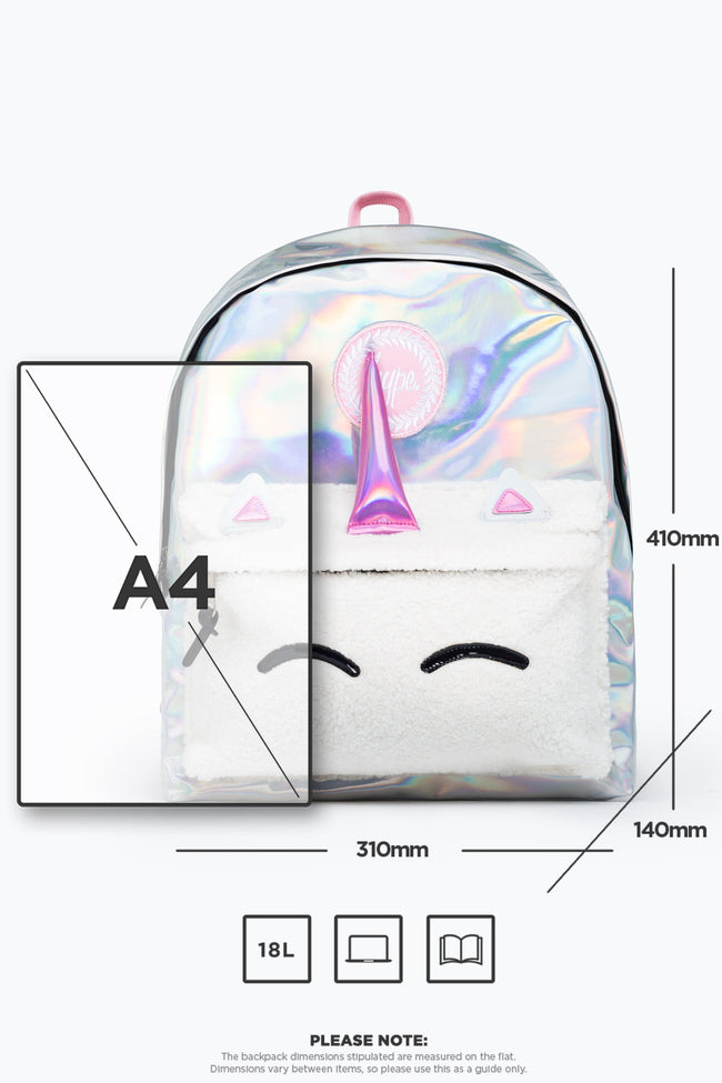 HYPE UNISEX HOLOGRAPHIC UNICORN CREST BACKPACK