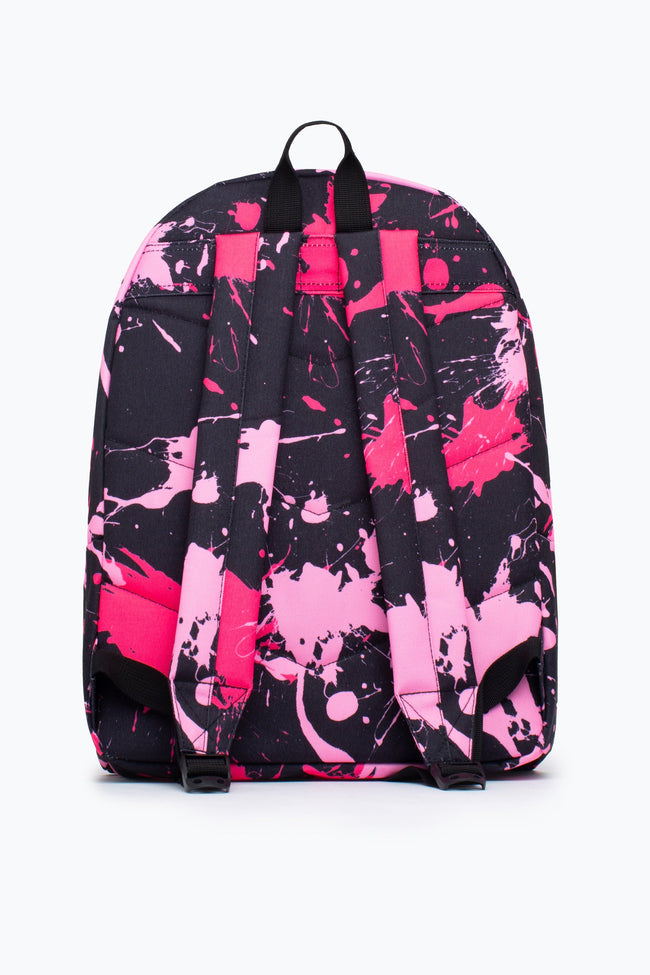 HYPE UNISEX BLACK PINK SPLAT CREST BACKPACK