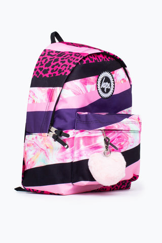 HYPE UNISEX DARK PINK STRIPE CREST BACKPACK