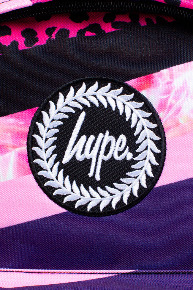 HYPE UNISEX DARK PINK STRIPE CREST BACKPACK