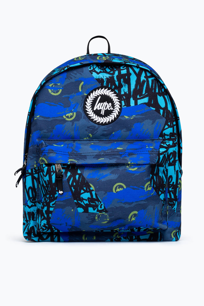 HYPE UNISEX BLUE TYLER CAMO CREST BACKPACK