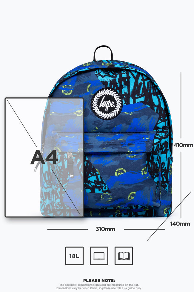 HYPE UNISEX BLUE TYLER CAMO CREST BACKPACK