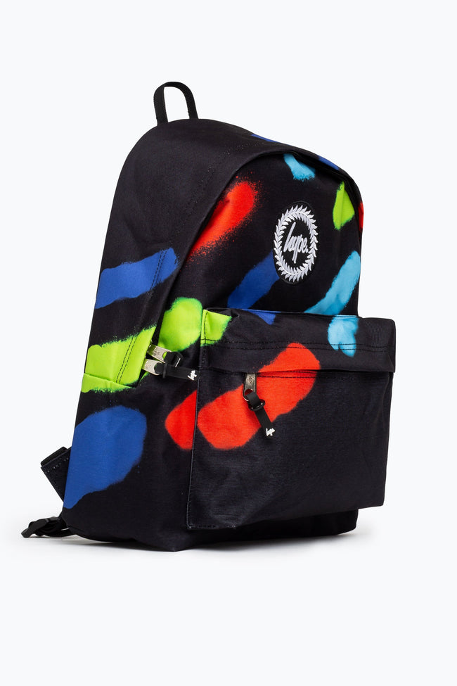 HYPE UNISEX BLACK SPRAY RUN CREST BACKPACK