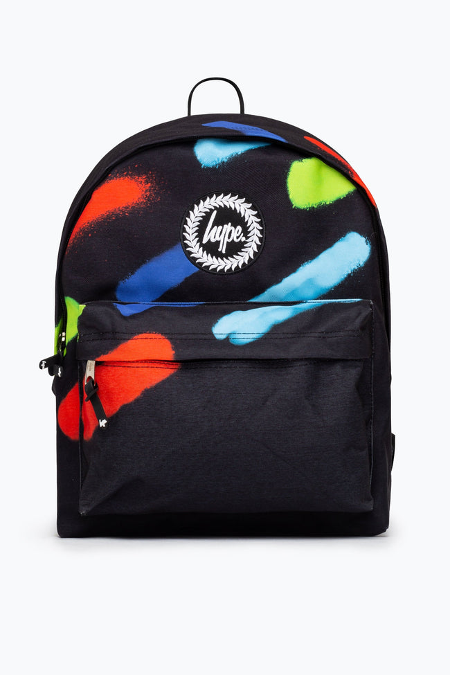 HYPE UNISEX BLACK SPRAY RUN CREST BACKPACK