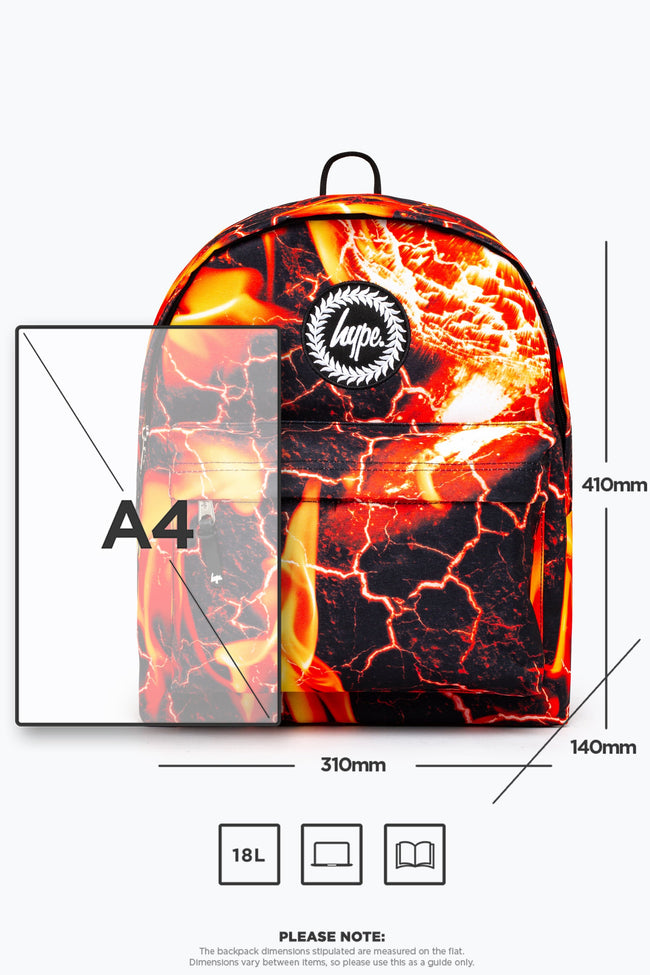 HYPE UNISEX BLACK LAVA FIRE CREST BACKPACK