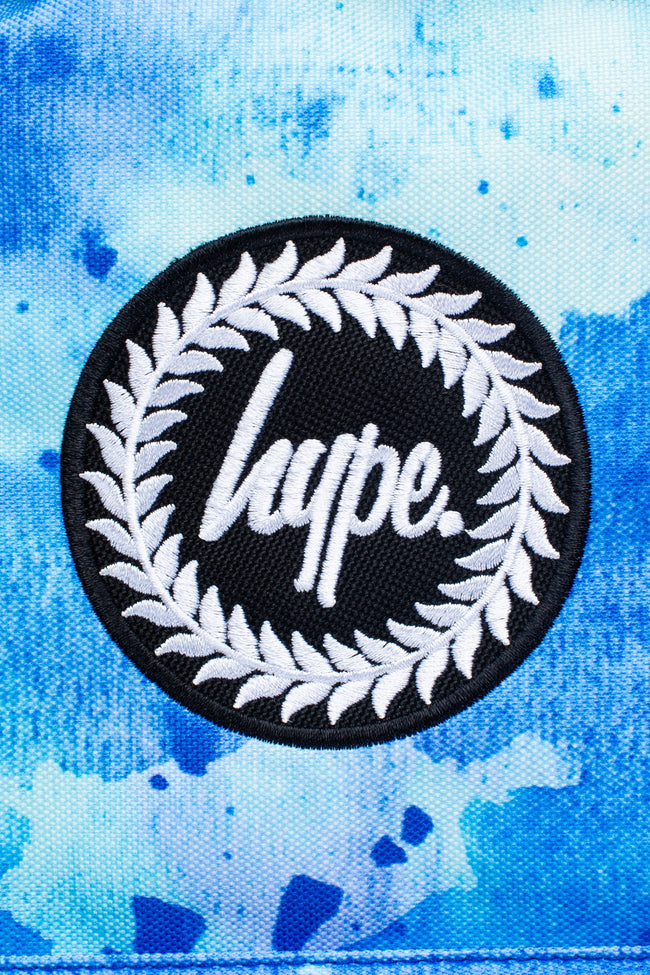 HYPE UNISEX BLUE WATERCOLOUR CREST BACKPACK