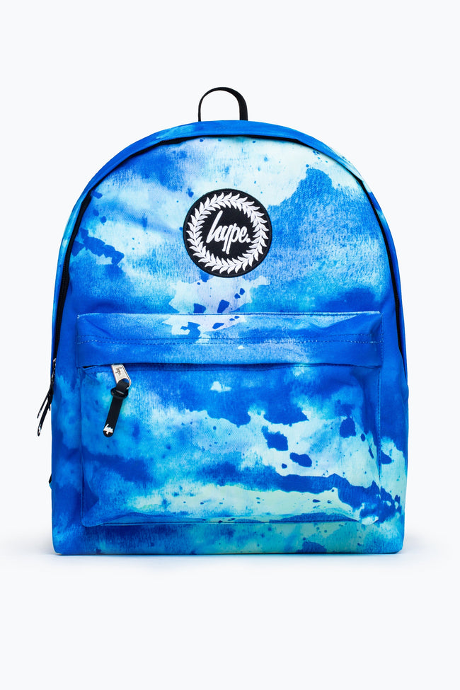 HYPE UNISEX BLUE WATERCOLOUR CREST BACKPACK