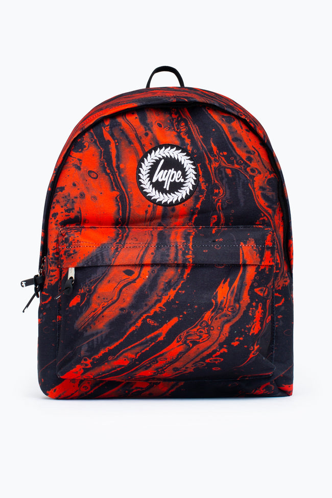 HYPE UNISEX BLACK RED MARBLE WAVE CREST BACKPACK