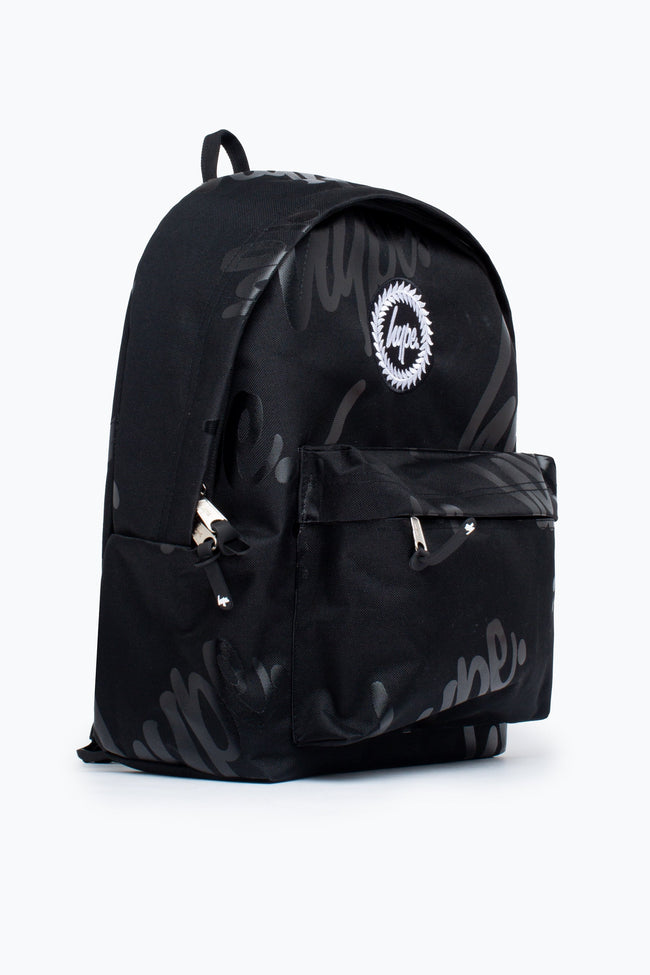 HYPE UNISEX BLACK HYPE AOP CREST BACKPACK