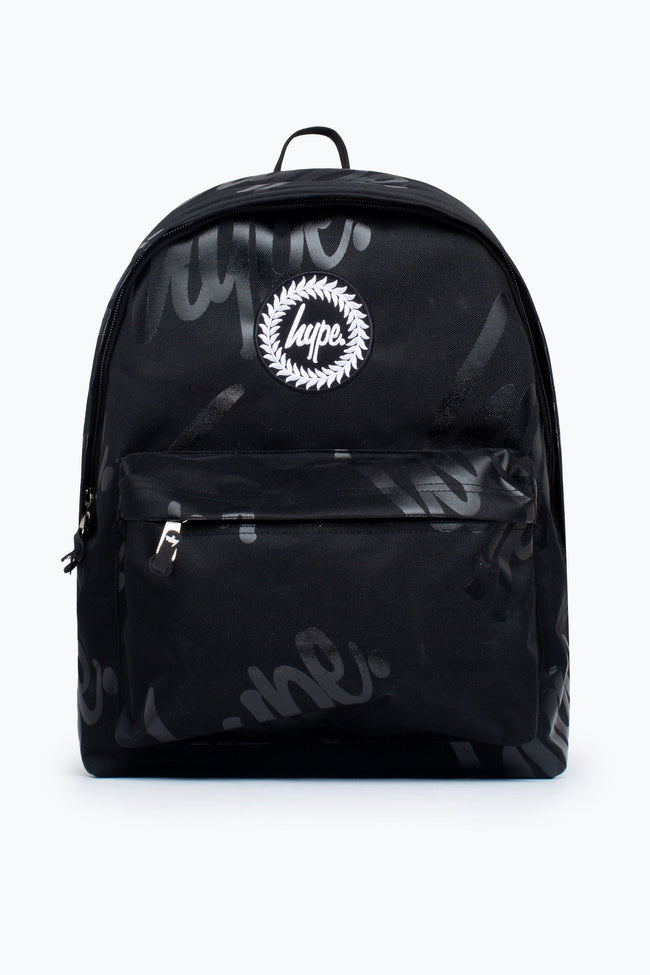 HYPE UNISEX BLACK HYPE AOP CREST BACKPACK