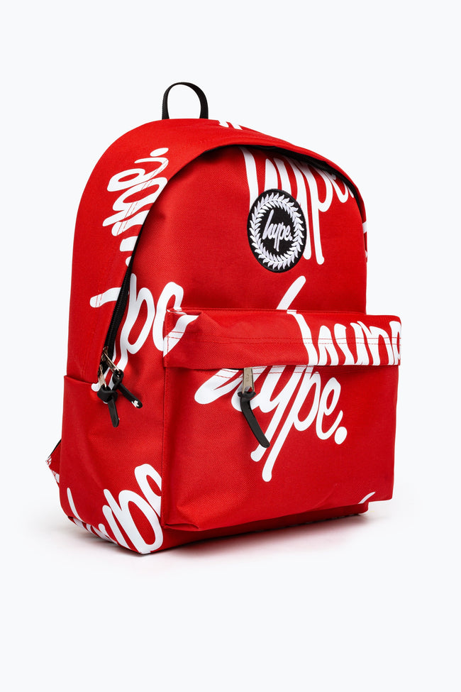 HYPE UNISEX RED HYPE AOP CREST BACKPACK