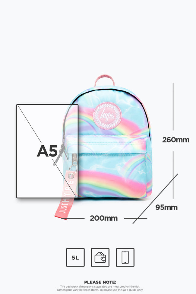 HYPE UNISEX BLUE RAINBOW CREST MINI BACKPACK