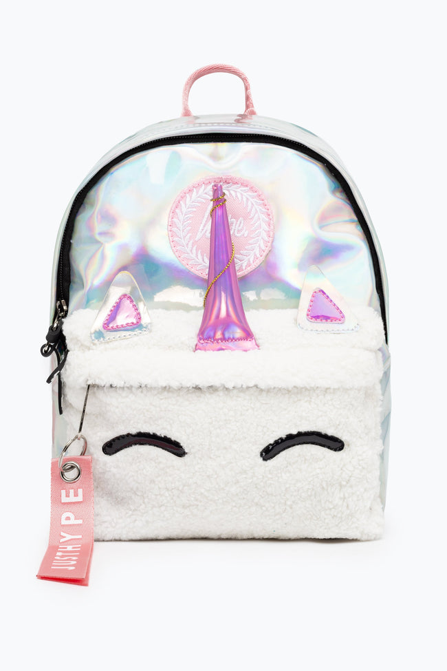 HYPE UNISEX HOLOGRAPHIC UNICORN POCKET CREST MINI BACKPACK