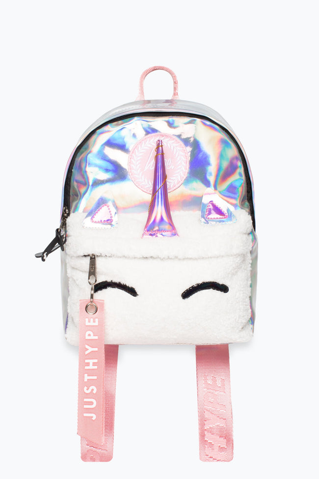 HYPE UNISEX HOLOGRAPHIC UNICORN POCKET CREST MINI BACKPACK