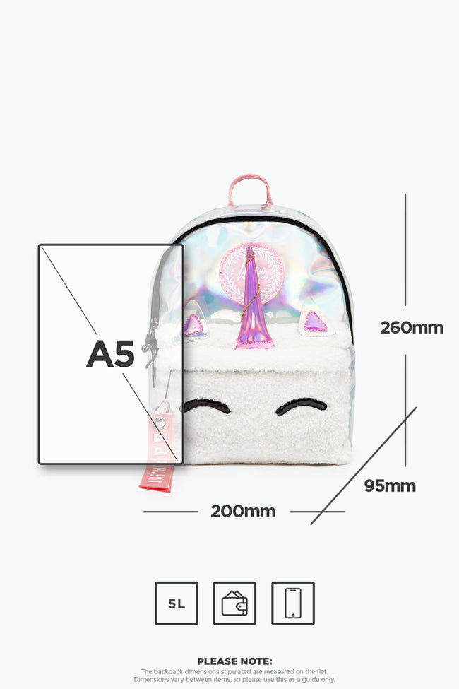 HYPE UNISEX HOLOGRAPHIC UNICORN POCKET CREST MINI BACKPACK