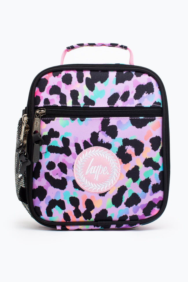 HYPE UNISEX PURPLE RAINBOW LEOPARD CREST LUNCHBOX