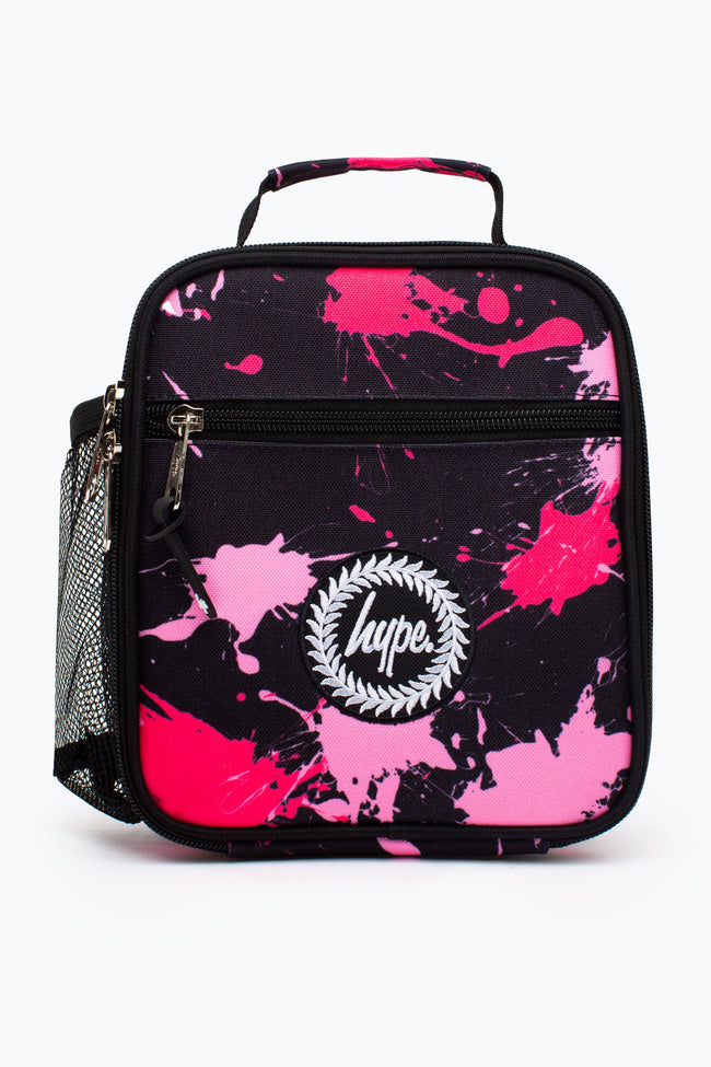 HYPE UNISEX BLACK PINK SPLAT CREST LUNCHBOX