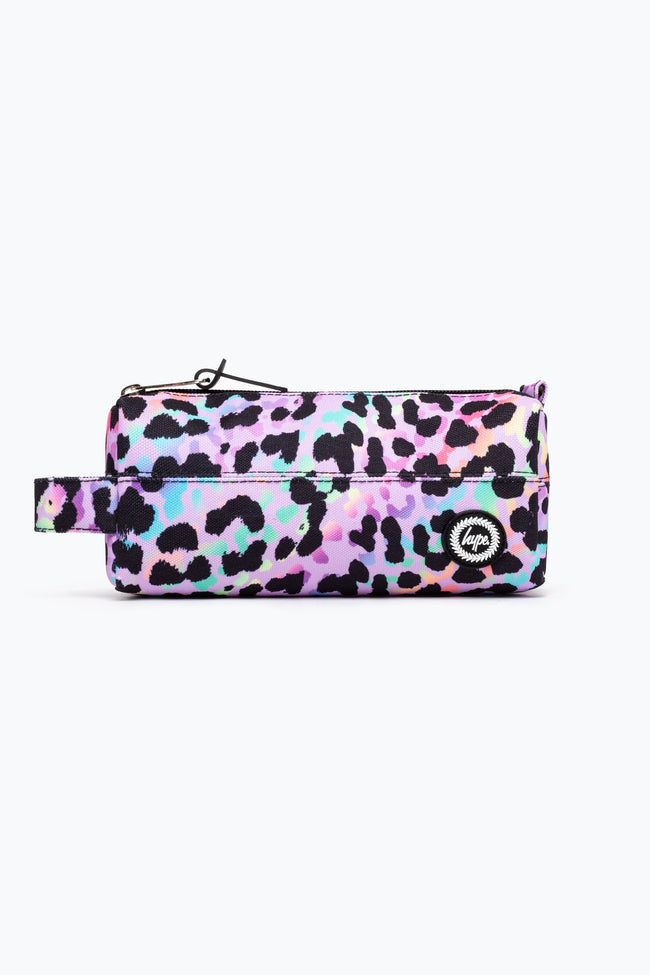 HYPE UNISEX PURPLE RAINBOW LEOPARD CREST PENCIL CASE