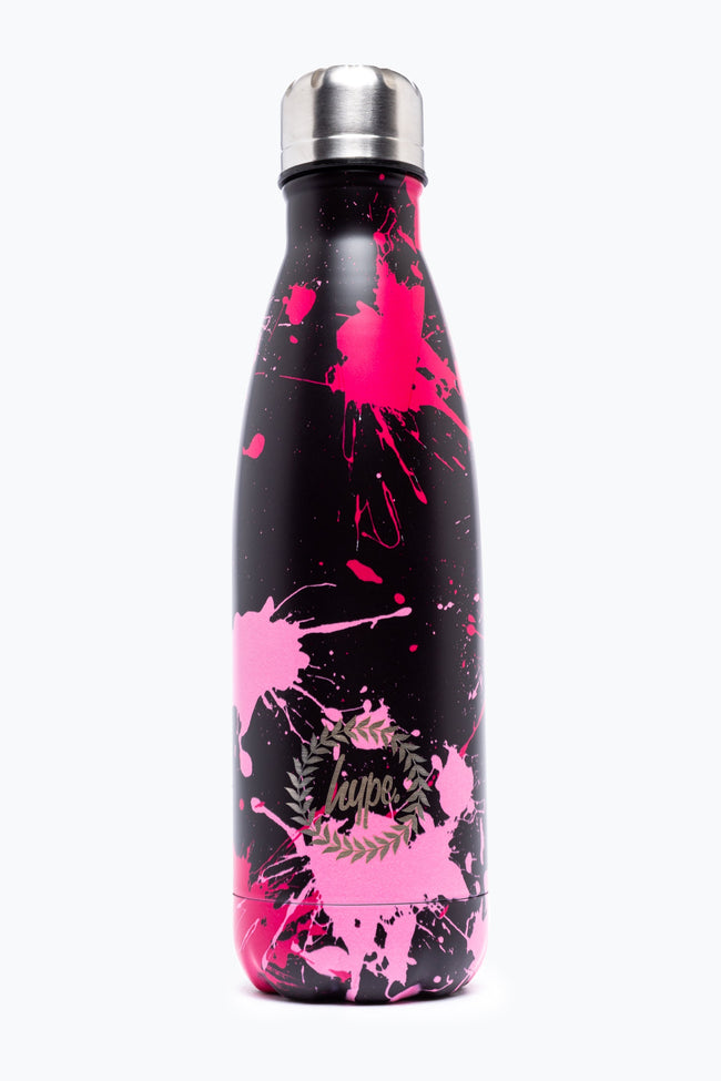 HYPE UNISEX BLACK PINK SPLAT CREST WATER BOTTLE