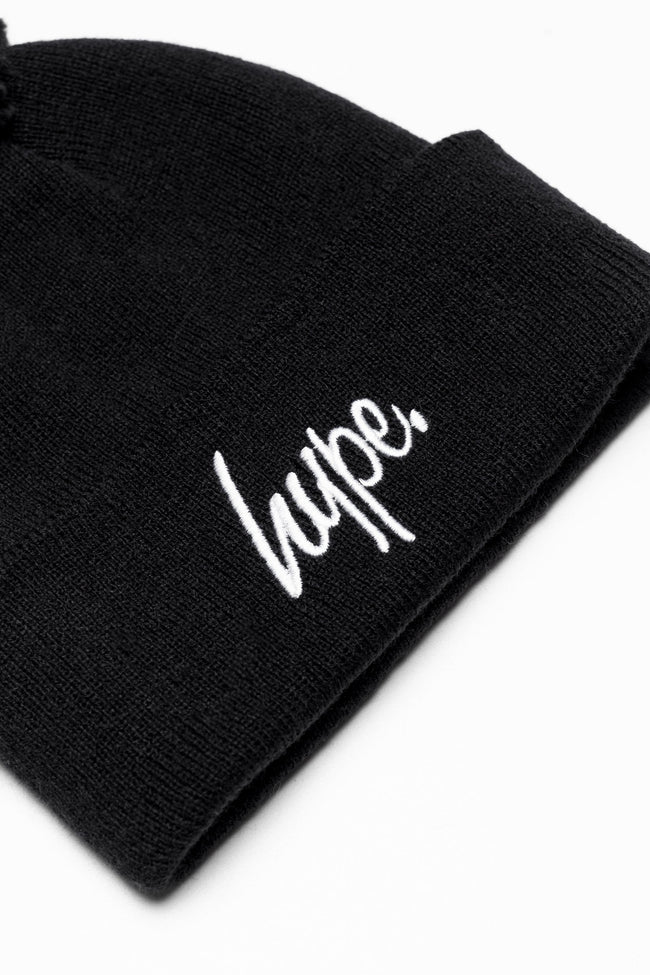 HYPE UNISEX BLACK BOBBLE SCRIPT HAT