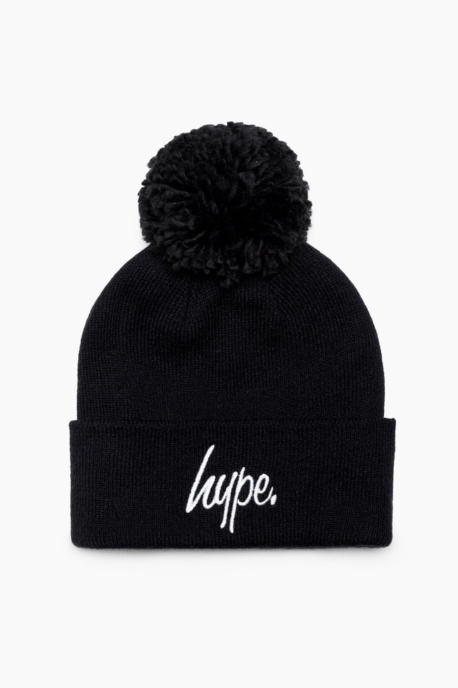 HYPE UNISEX BLACK BOBBLE SCRIPT HAT