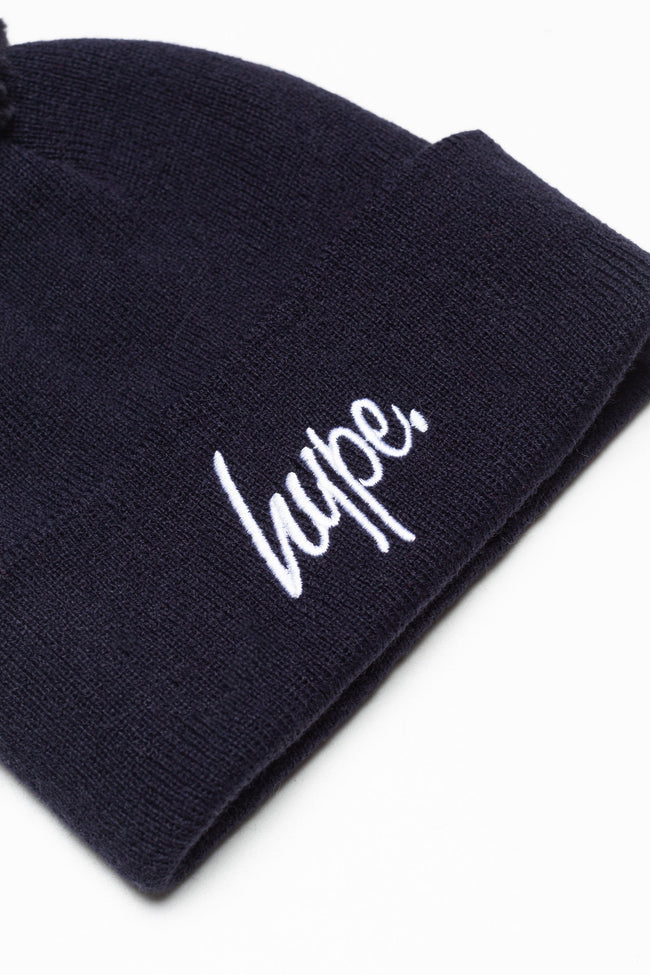 HYPE UNISEX NAVY BOBBLE SCRIPT HAT