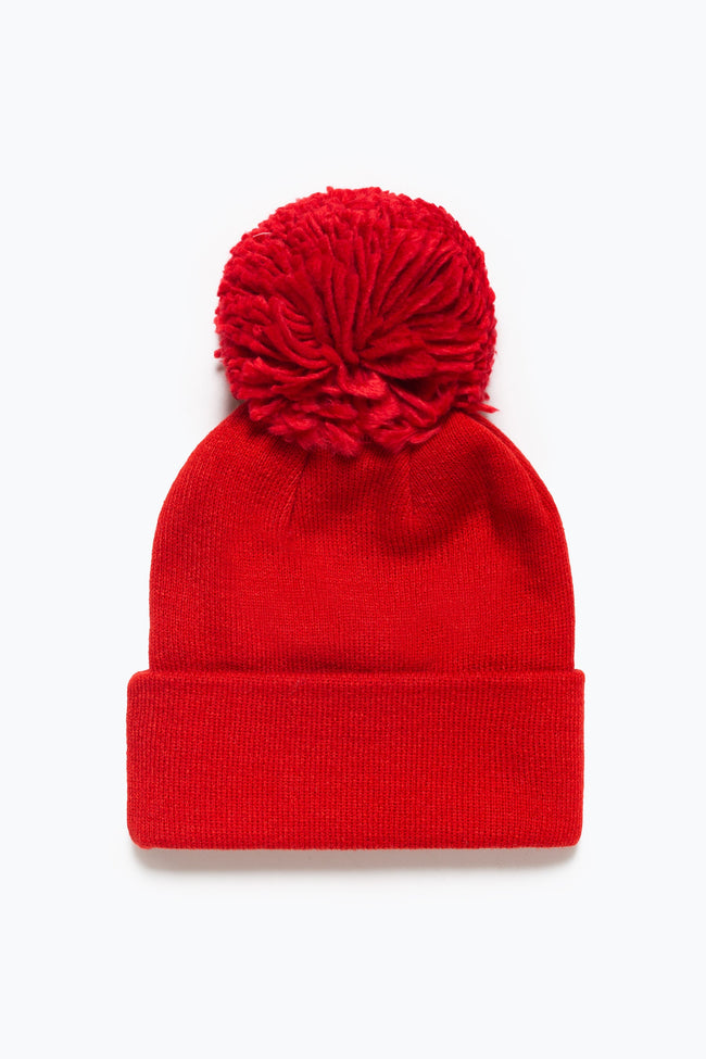 HYPE UNISEX RED BOBBLE SCRIPT HAT