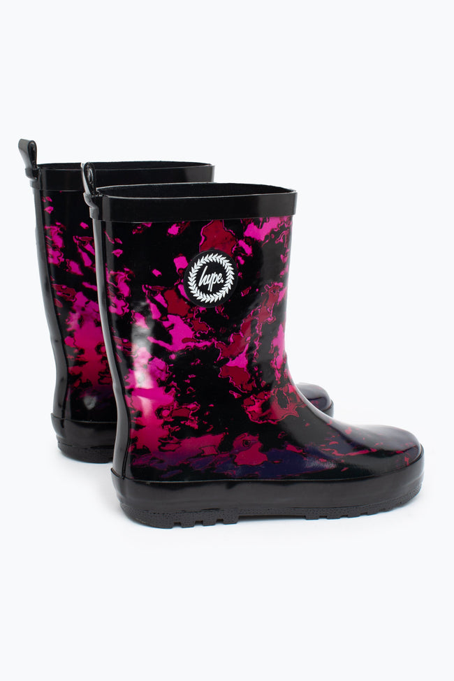 HYPE UNISEX PINK FADE TIE DYE CREST WELLIES