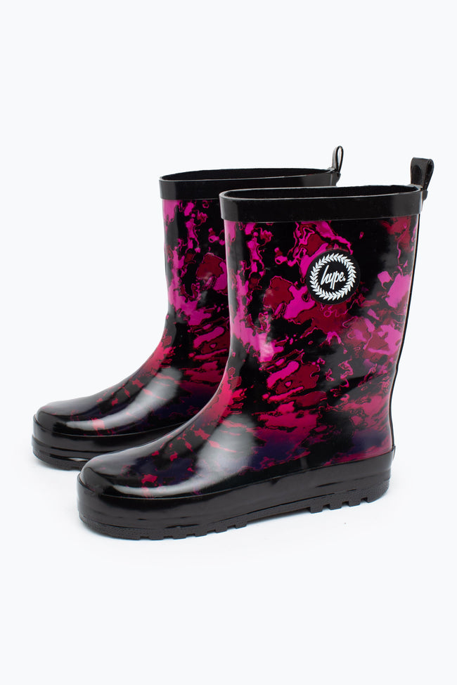 HYPE UNISEX PINK FADE TIE DYE CREST WELLIES