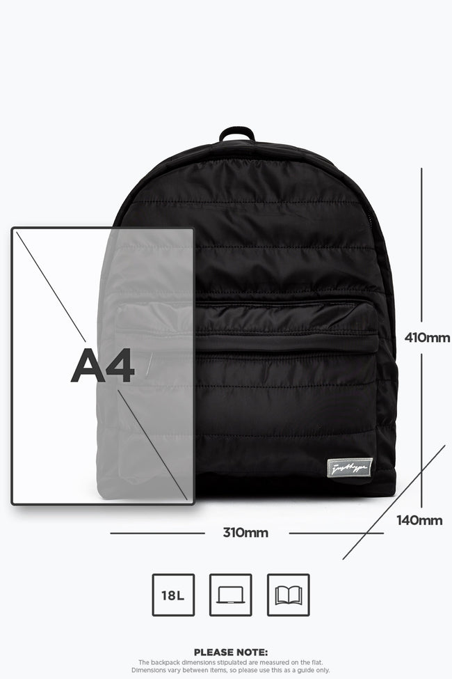 HYPE UNISEX BLACK QUILTED SCRIBBLE BACKPACK