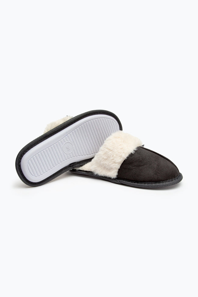 HYPE GREY WOMEN'S SLIP ON MULE SLIPPERS