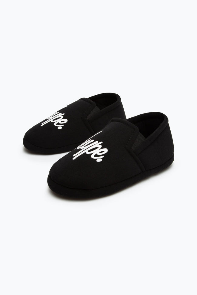 HYPE BLACK KIDS SLIP ON SLIPPERS