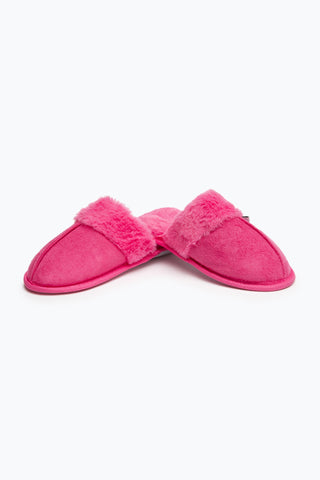 HYPE BRIGHT PINK SLIP ON KIDS SLIPPERS