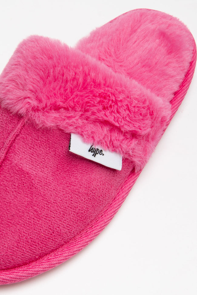 HYPE BRIGHT PINK SLIP ON KIDS SLIPPERS