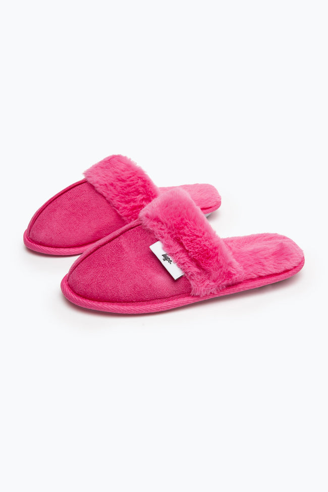 HYPE BRIGHT PINK SLIP ON KIDS SLIPPERS