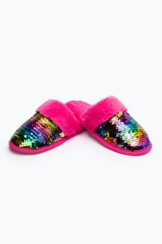 HYPE PINK MULTI SLIP ON KIDS SLIPPERS