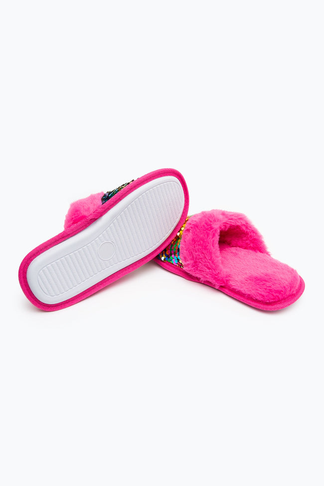 HYPE PINK MULTI SLIP ON KIDS SLIPPERS