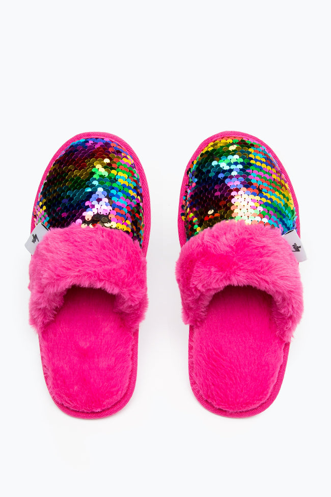 HYPE PINK MULTI SLIP ON KIDS SLIPPERS