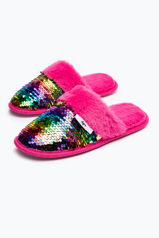 HYPE PINK MULTI SLIP ON KIDS SLIPPERS