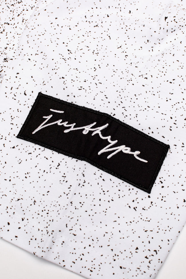 HYPE BLACK WHITE SPECKLE FADE MEN'S T-SHIRT