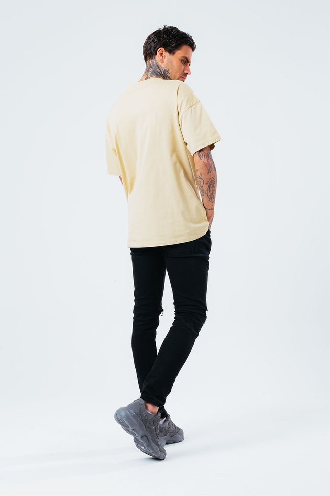 HYPE ECRU MEN'S OVERSIZED T-SHIRT