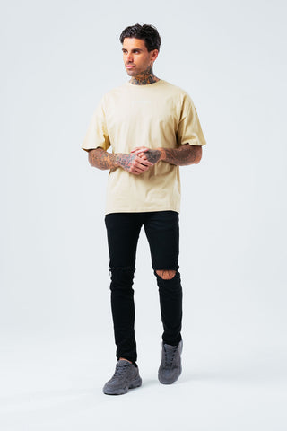 HYPE ECRU MEN'S OVERSIZED T-SHIRT