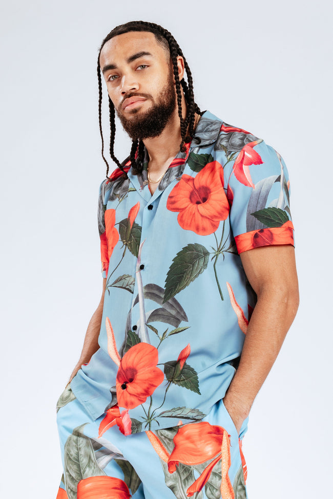 HYPE SLATE HIBISCUS MEN'S SHIRT