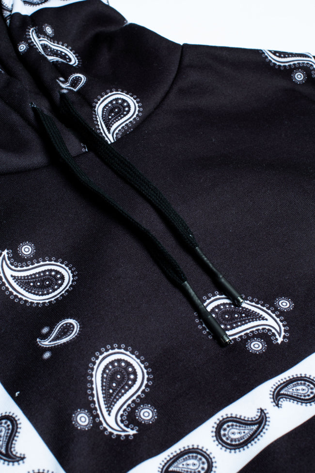 HYPE BLACK PAISLEY MEN'S PULLOVER HOODIE